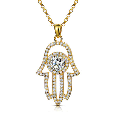 שרשרת Hamsa Gold | שרשרת מואסנייט | יהלום מואסנייט | Tommy Berry