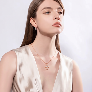 שרשרת Hamsa Rose מואסנייט | Tommy Berry
