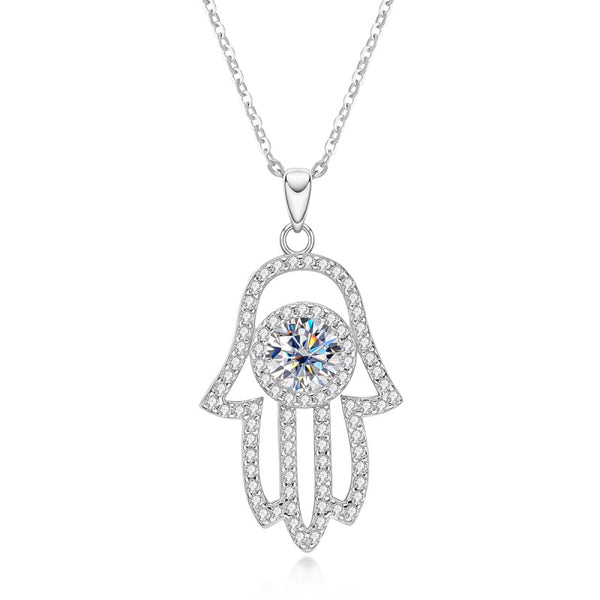 שרשרת Hamsa Silver | שרשרת מואסנייט | יהלום מואסנייט | Tommy Berry